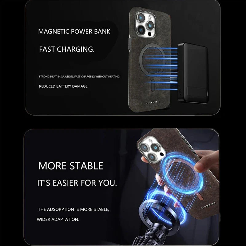 Leather Magnetic Case For iPhone