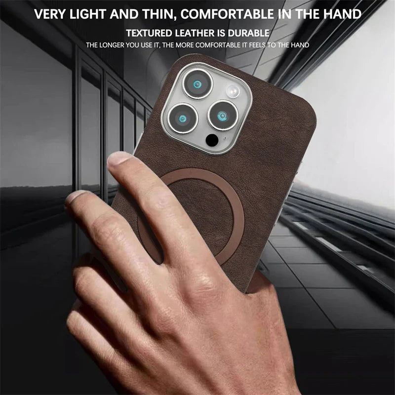 Leather Magnetic Case For iPhone