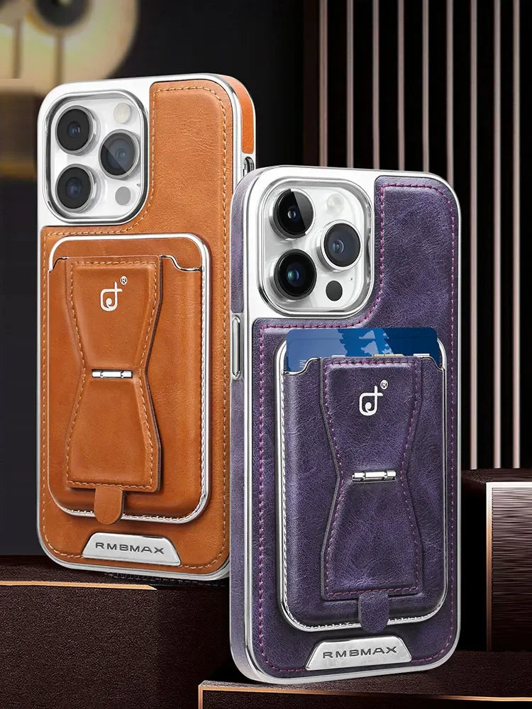 Leather Case with Wallet Stand For iPhone
